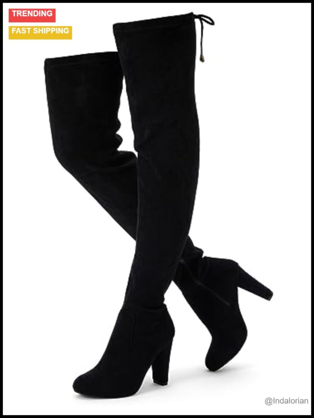 Faux Suede Over the Knee Thigh High Boots Block Heel